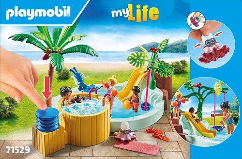 Playmobil Pileta Niños Jacuzzi +53pcs 4 Figuras 71529 Pileta Jacuzzi