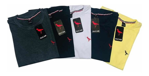 Camisetas Masculinas Basica Gola Redonda 5 Unidades, Algodão