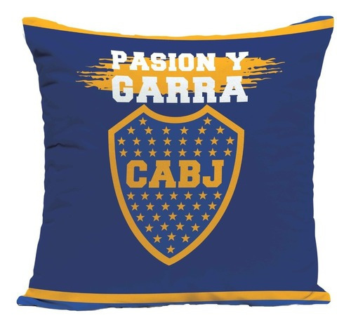 Almohadon Boca Juniors Clubes Futbol Dormitorio Blanqueria Color Azul Diseño de la tela Pasión y Garra