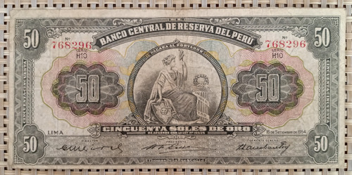 Peru Billete 100 Soles 1954