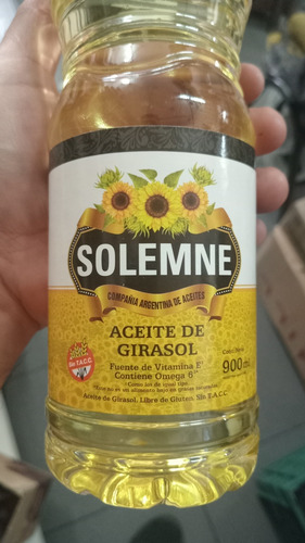 Aceite De Girasol X 900ml X 6 Unidades Solemne
