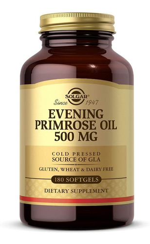 Solgar Evening Primrose Oil 500mg Aceite De Onagra 180softge Sabor Neutro