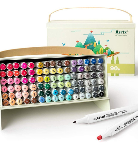 Marcadores Dobles Set De 90 Colores Arrtx 