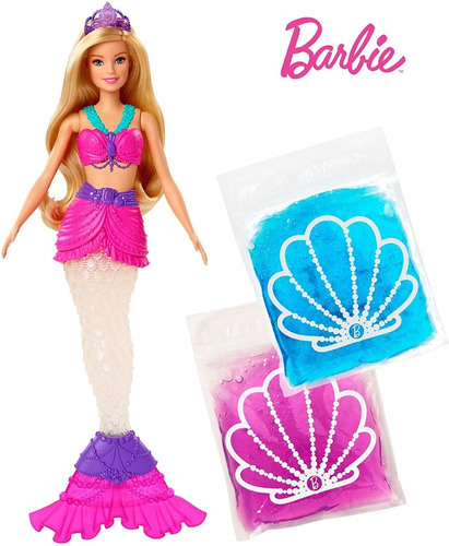 Barbie Sirena Con Slime Cola Extraíble Diadema Mattel Gtk75