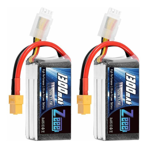 2 Baterias Lipo Zeee 11.1v 120c 1300mah 3s Rc Graphene Con X