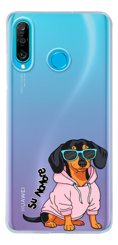 Funda Para Huawei Mujer Perrito Cool Salchicha Con Nombre