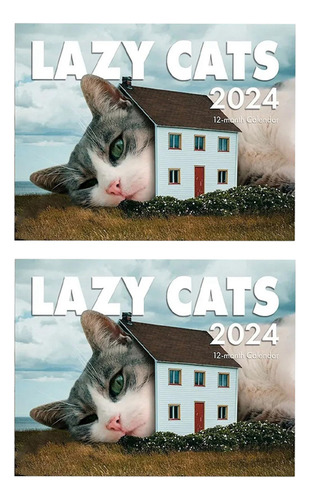 2 Calendarios 2024 Lazy Kitty Calendar 2024, Lazy Kitty Wall
