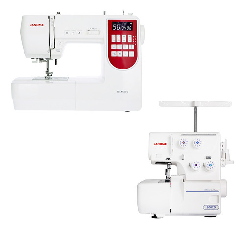 Combo Máquina Coser Janome Dm7200/8002d - Tienda Oficial