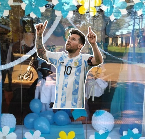 Vinilos Vidriera Mundial Argentina Messi Futbol Qatar 2022
