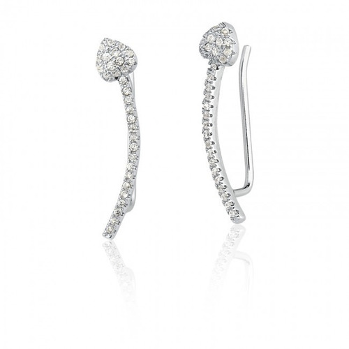 Ear Cuff Coração Cravejado Com Zircônias (prata)