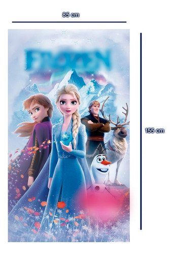 Toalla De Baño Diseño Frozen 155x85 Cm Microfibra Suave Gris Y Azul Frozen