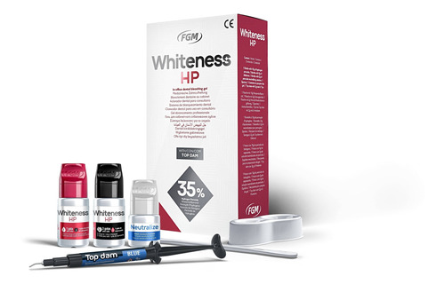 Whiteness Hp 35% Kit 3 Pacientes + 1 Top Dam - Blanqueadores