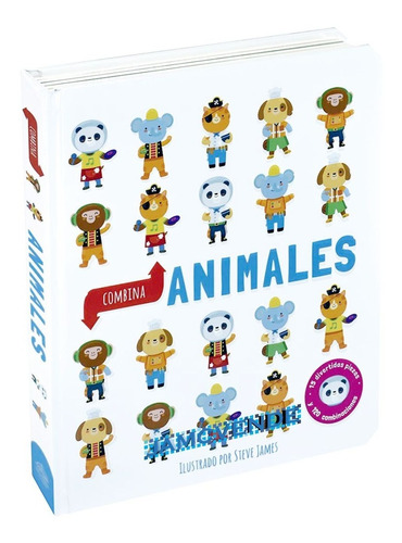 Libro Interactivo Combina Animales Tapa Dura Niños +1