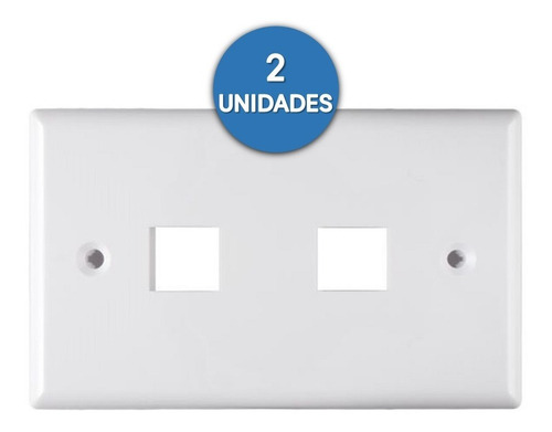Imagen 1 de 2 de Tapa Faceplate 2 Puntos Rj45 Blanca Coupler Ctornillo