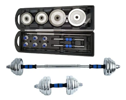 Kit De Mancuernas 50kg Pesas Con Barra Discos Ejercicio Yim