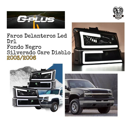 Faros Delanteros Led Drl Silverado Care Diablo 2003/2006