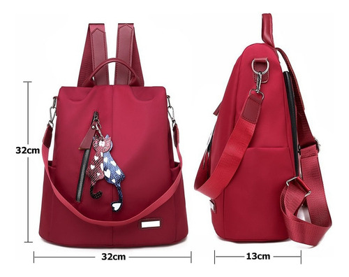 * Mochila Bolsa Antirrobo Impermeable Nylon Mujer Moda Clasico