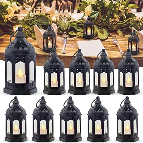 Shymery Mini Farol Con Velas Led Parpadeantes, Farolillos Co