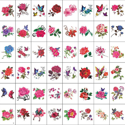Pegatinas Creativas Con Impresión En Color De Rosas, 2 Pieza