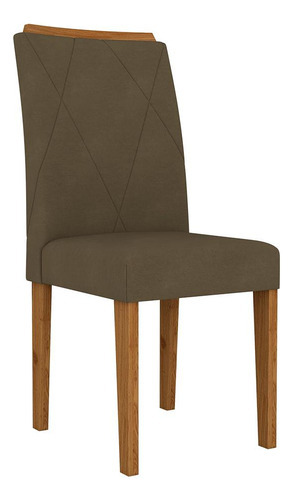 Kit 2 Cadeiras Estofadas Riade Cinamo/veludo Marrom - M.a Cor Cinamomo/veludo Marrom Cor da estrutura da cadeira Cinamomo Desenho do tecido Liso