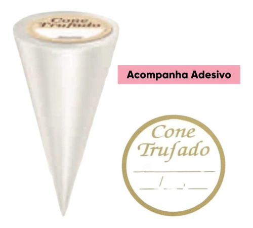 Embalagem Para Cone Trufado Incolor 50 Unidades Packpel