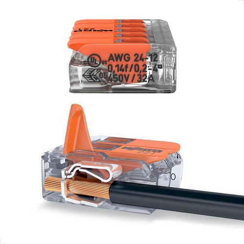 Kit 12 Peças Conexão Automática Wago 5 Fios Modelo 221-415