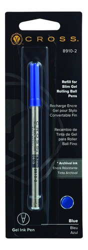 Carga Para Caneta Rollerball Cross Slim Azul F