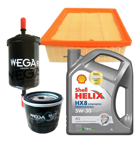 Kit Filtros Wega X3 + 5w30 Shell Helix Hx8 Ford Ka 1.5