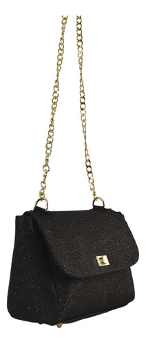 Bolsa De Fiesta Dama De Brillos Dibella Con Asas Doradas
