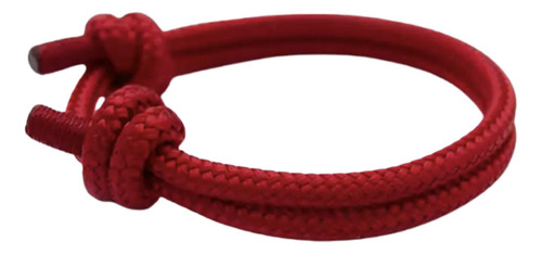 Pulsera Nautica Para Hombre O Mujer Ajustable Cuerda Milan Color Rojo - Nudos Diámetro 8 Cm