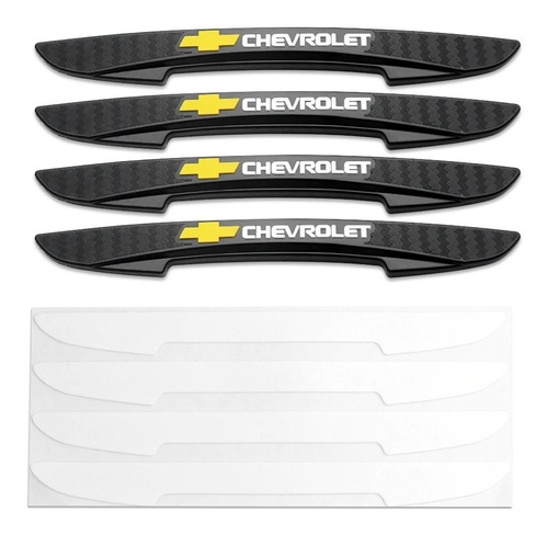 Set Protector Goma Puerta Retrovisor Auto Emblema Chevrolet