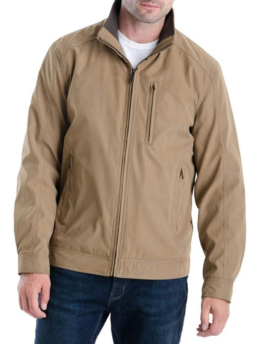 London Fog Chaqueta De Microfibra  Cuello Superior De Pana - Chaqueta Hombre Talla Grande