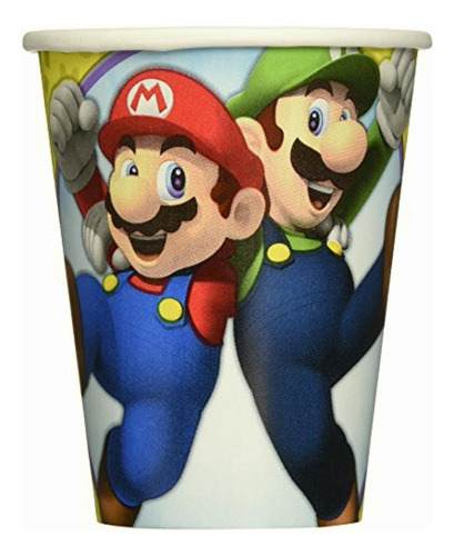 Amscan Swank Super Mario Brothers Vasos De Papel Desechables