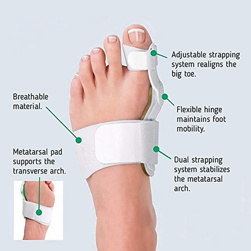 Corrector Juanete 2 Férulas Unitalla Flexible+ 2 Para Día