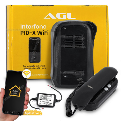 Kit Interfone Wi-fi Agl P10x Wifi Atendimento Pelo Celular