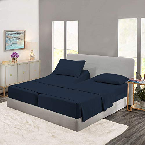 5 Pcs Split Sheet Set 100% Long Staple Cotton 500 Threa...