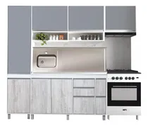 Comprar Bajo 140 Sorrento Gris + Alacenas + Tolva + Mesada Johnson
