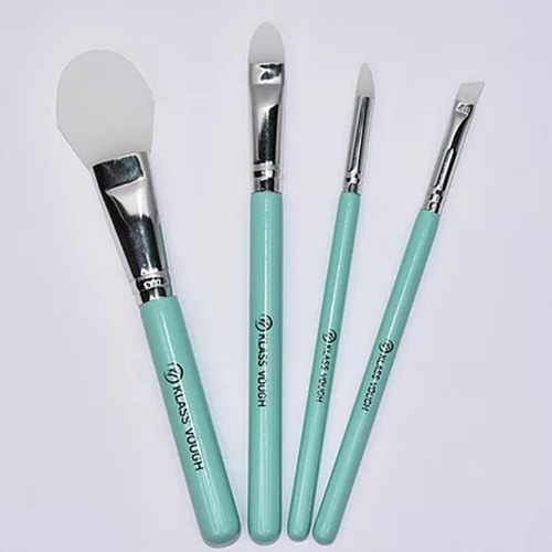 Klass Vough Kit Pinceis Silicone Brush Set C/4 Cor Azul