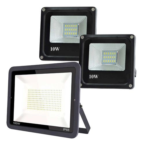 Reflector Led 100w + Reflector Led 10w Packx2 Exterior Luces