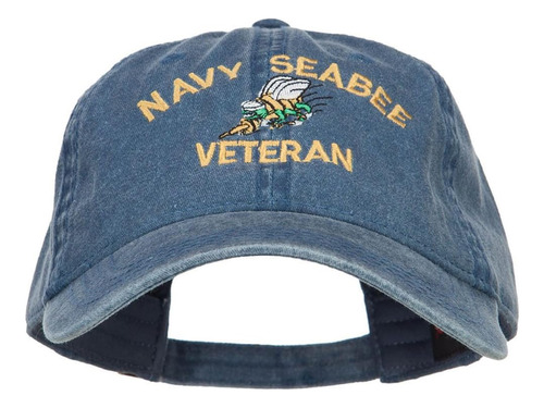 Gorra Lavada Bordada Militar Para Veteranos Seabee De La Arm