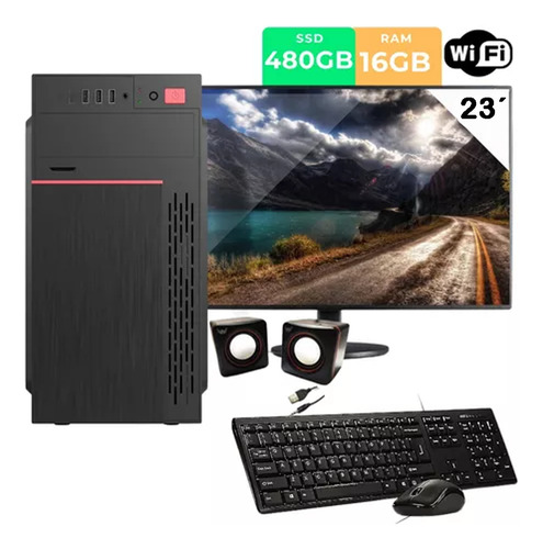 Pc Computador Completo Rapido I5 16gb Nvme 512 Monitor Wifi