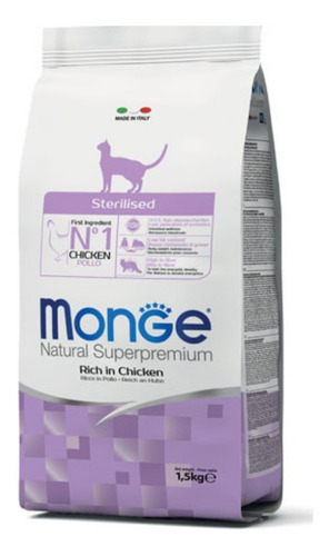 Monge Feline Super Premium Castrado Pollo 1,5 Kg 