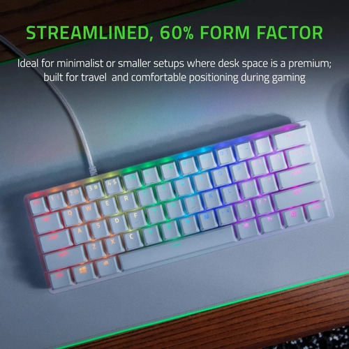 Teclado gamer Razer Huntsman Mini QWERTY Razer Purple inglés US color mercury con luz RGB