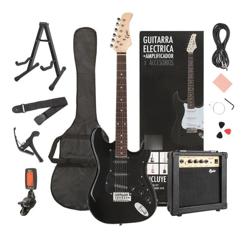Imagen 1 de 7 de Pack Guitarra Eléctrica Epic 39  Set Amplificador Accesorios