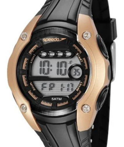 Relogio Feminino Speedo Preto E Dourado Digital Pequeno + Nf