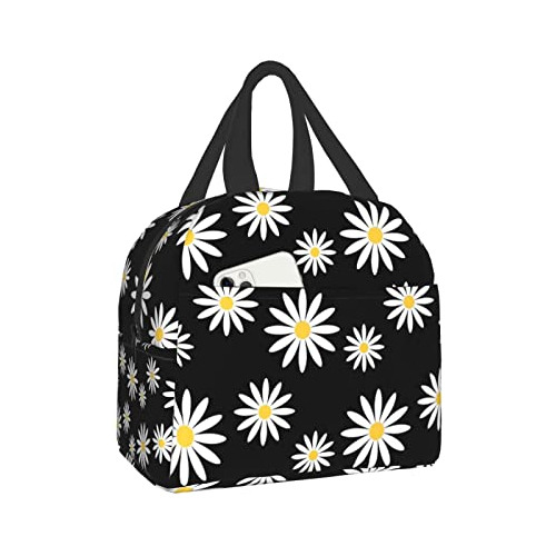 Ucsaxue Black Daisy Flower Lunch Bag Pequeña Caja De 8tzh0