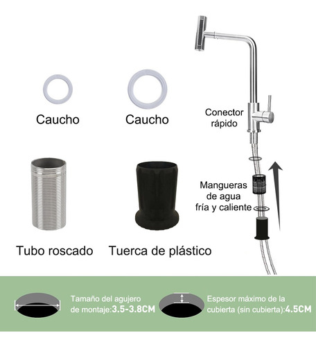 4 Modo Mezcladora Para Fregadero Llave Cocina Latón
