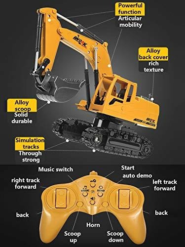 Imagen 3 de 7 de Rc Excavator Truck Toy For Boys Toddlers,1/24 Scales Kids R