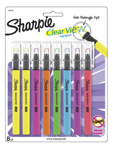 Resaltador Sharpie Clear View Vista Transparente X 8