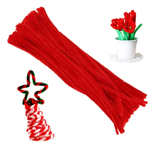 Juego De 100 Limpiapipas De Chenilla, De Color Sólido, Par.